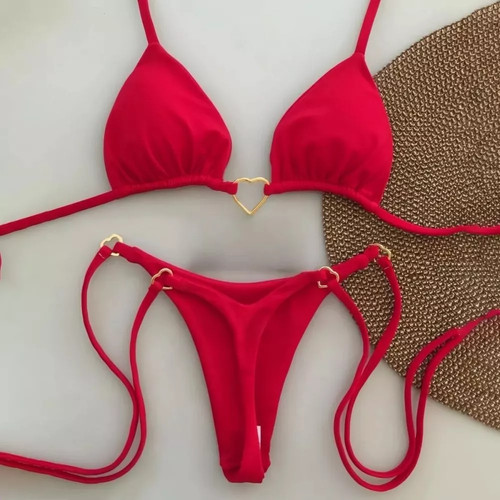 Bikini rosso micro perizoma - bikini,